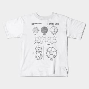 Soccer Ball Patent - Football Art - Black And White Kids T-Shirt